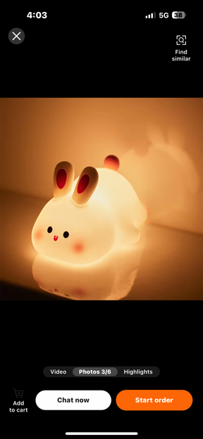 Rabbit Touch Lamp
