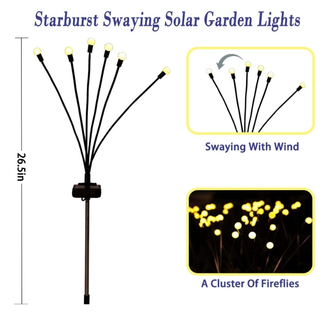 Starburst Swaying Solar Garden Lights - Pack of 4
