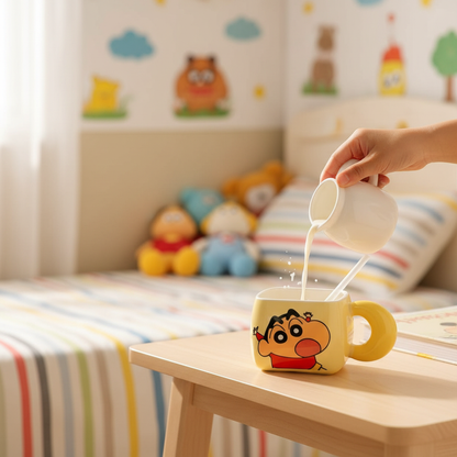 Shinchan Mug with Straw