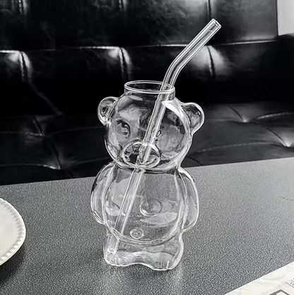 Cute Bear Coffee Mug With Straw