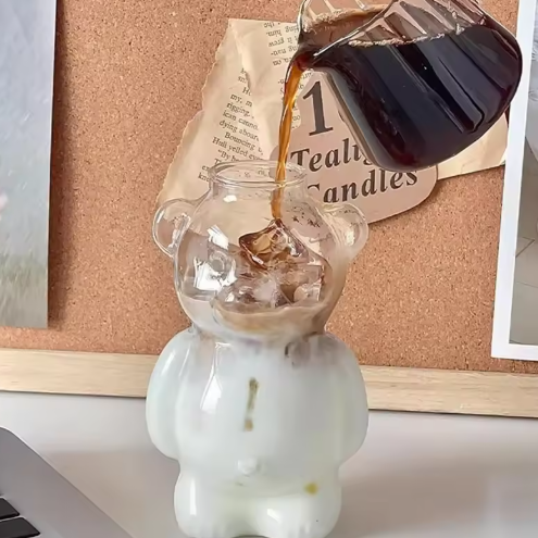 Cute Bear Coffee Mug With Straw