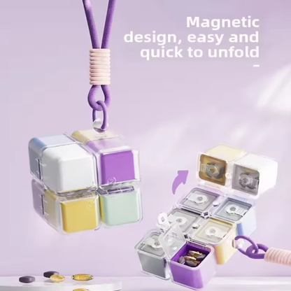 Magic Cube Magnetic Portable Medicine Dispenser