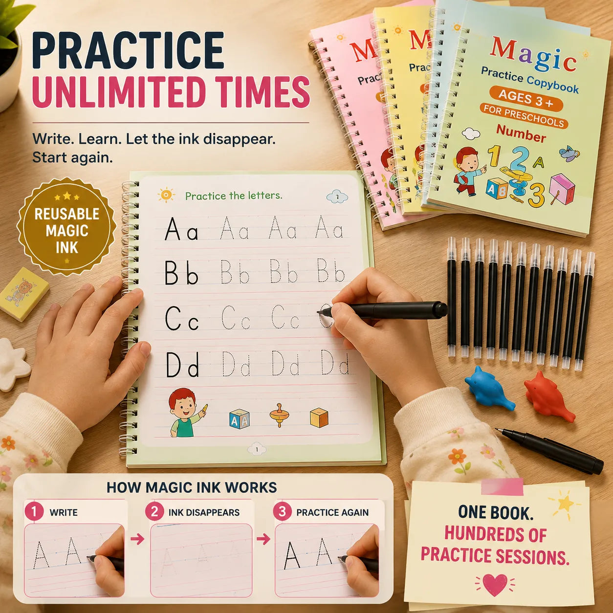 Reusable Handwriting Books - Set of 4