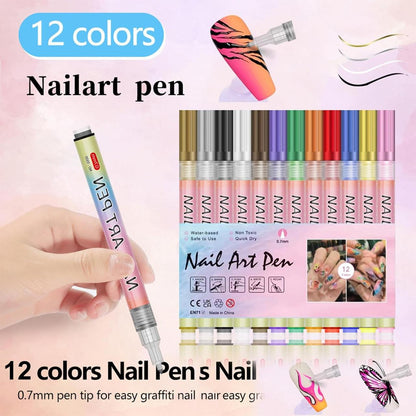 Nail Paint Pen - Pack of 12