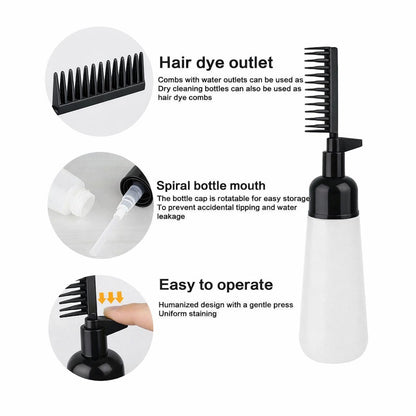 Root Comb Hair Dye Applicator Bottle