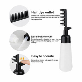 Root Comb Hair Dye Applicator Bottle